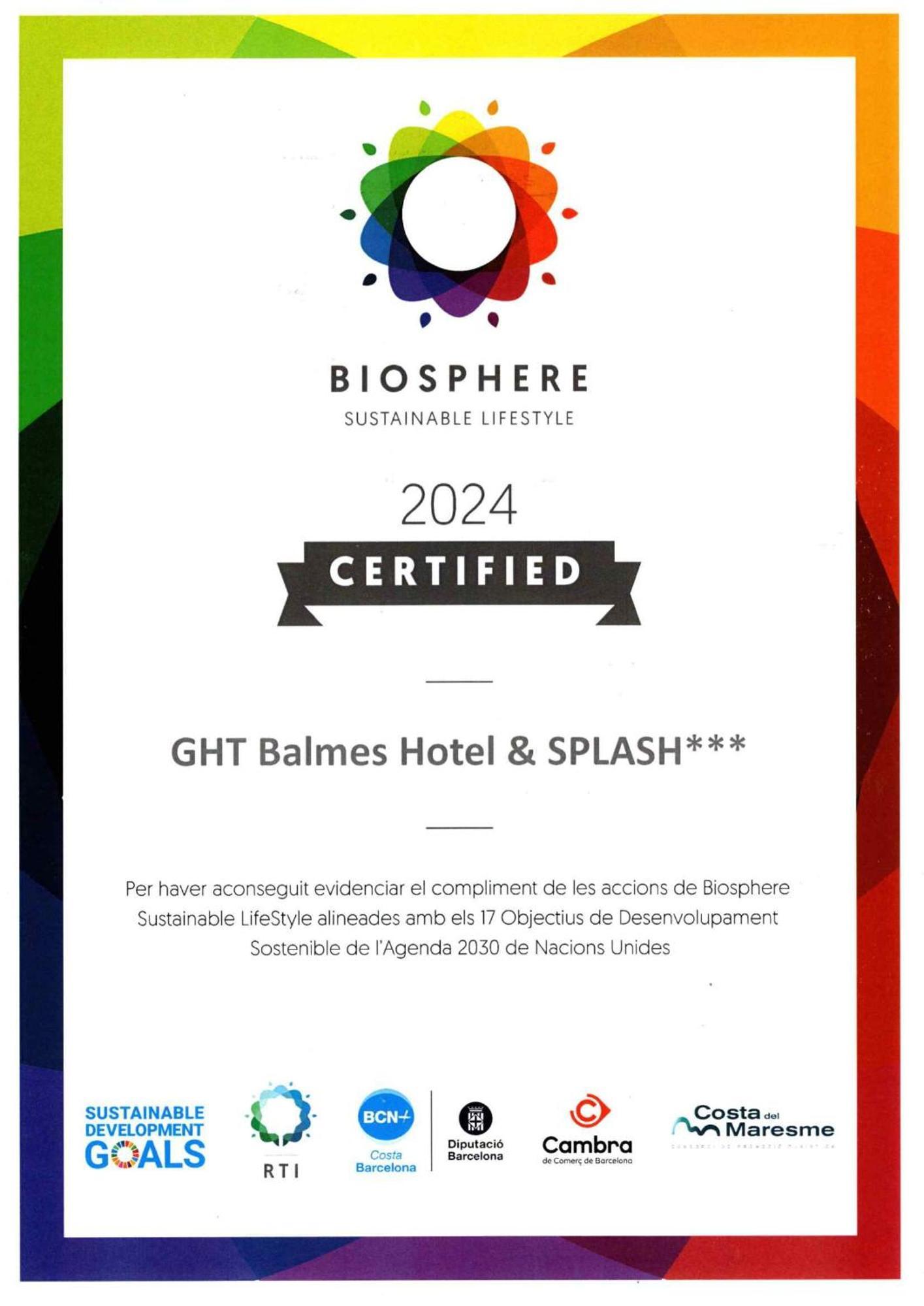 GHT Balmes, Hotel-Aparthotel&SPLASH Calella Exterior foto